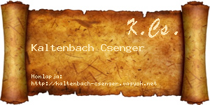 Kaltenbach Csenger névjegykártya